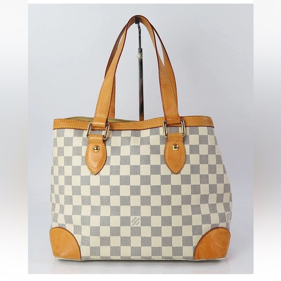 Louis Vuitton Beige and Tan Checkered Tote - Picture 2 of 14